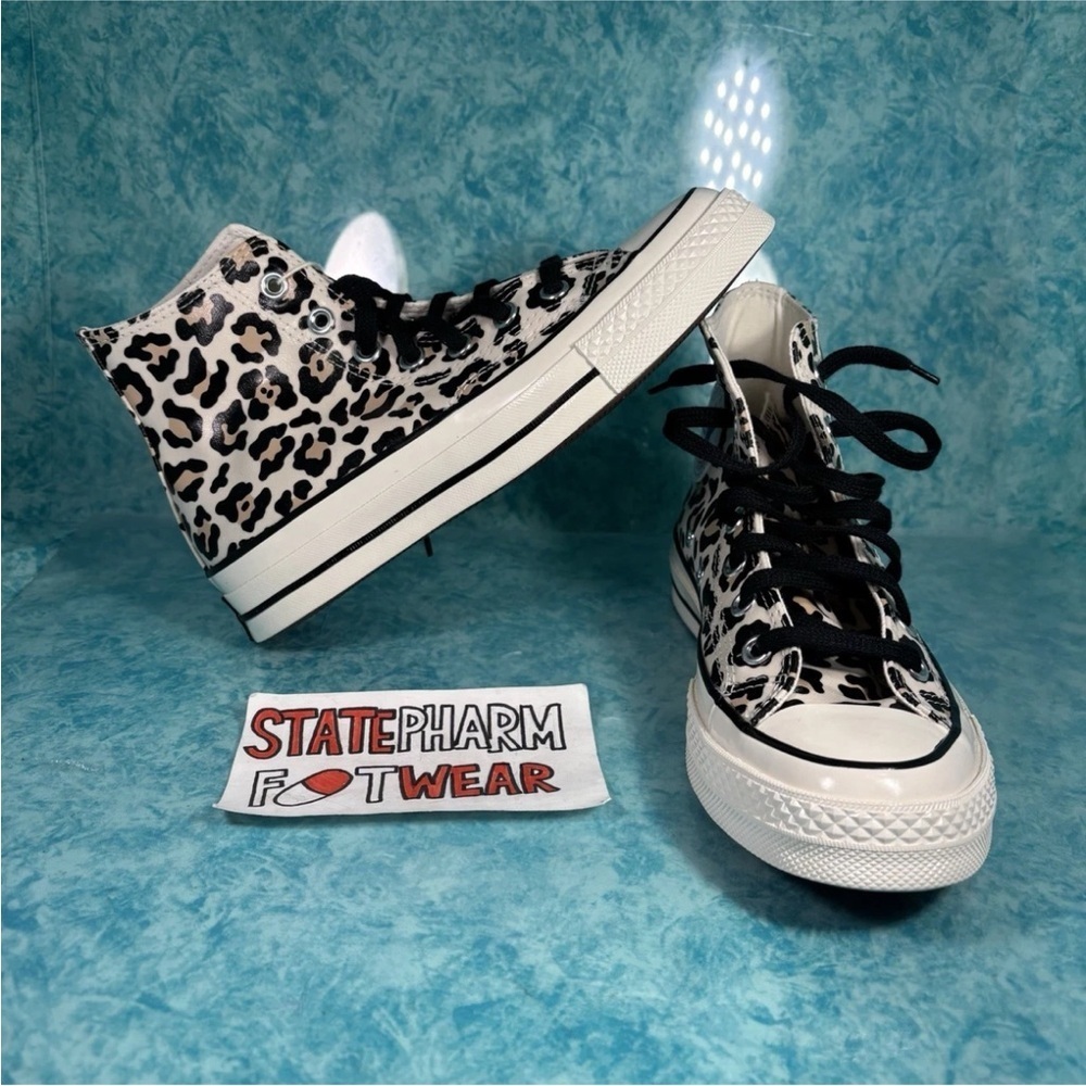 Converse Chuck 70 Hi Cheetah Print Glow In The Dark Leather Shoes Women's 6.5